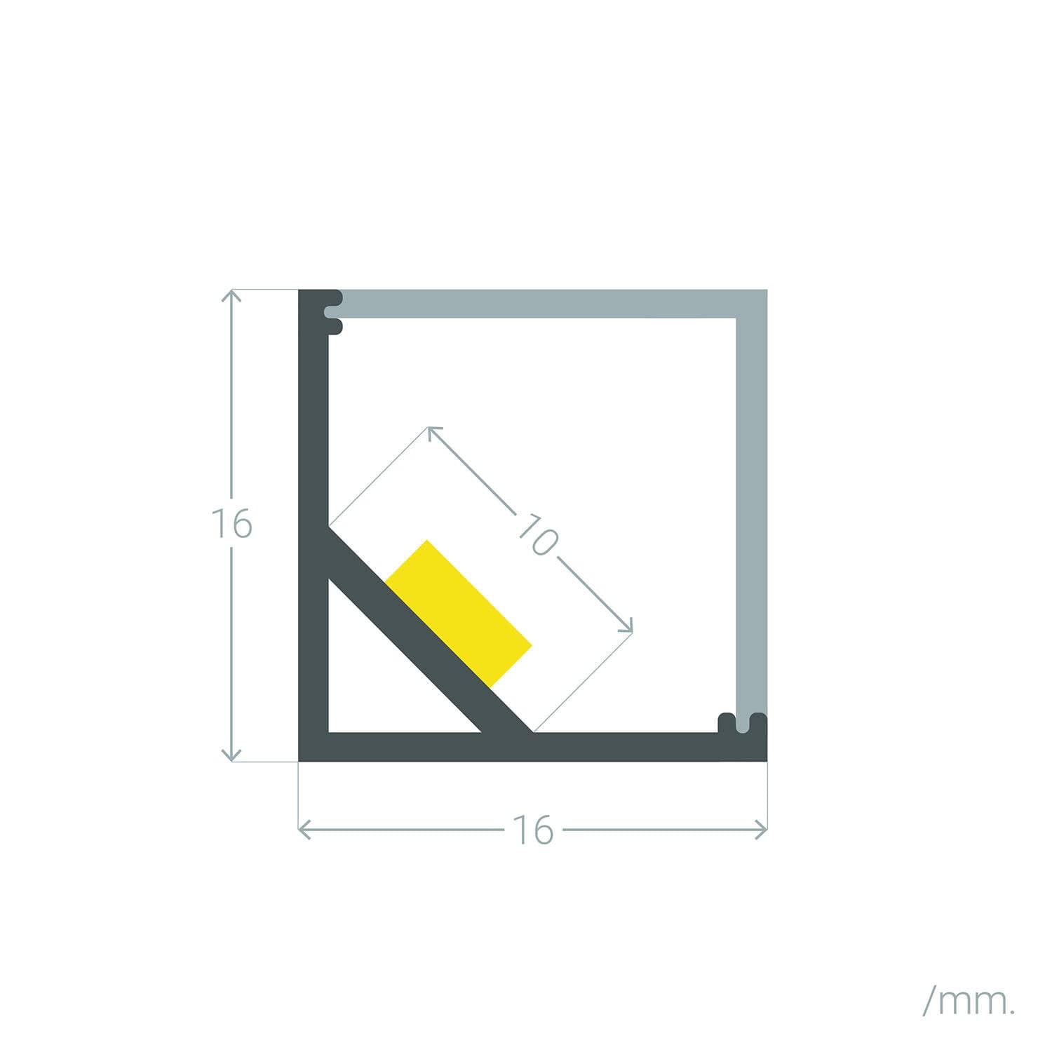 Profilé Aluminium Angle Triangulaire 2m pour Ruban LED jusqu'à 10mm – Image 2