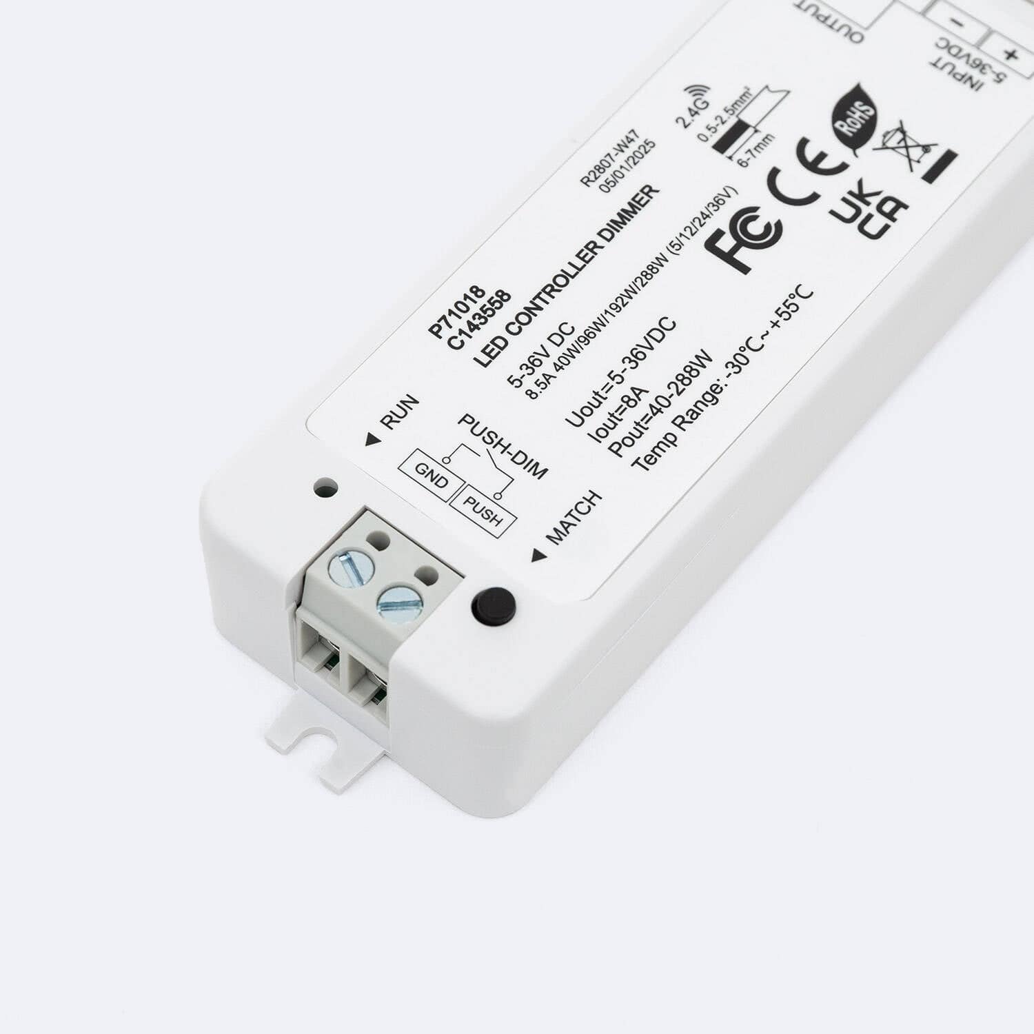 Contrôleur Ruban LED Monochrome 12-24V SKYDANCE V1 Compatible avec Bouton-Poussoir et Télécommande RF – Image 4