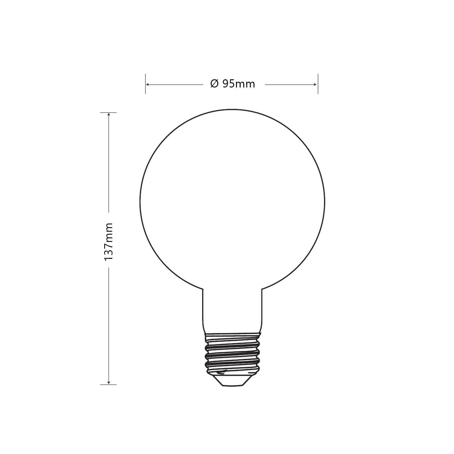 Ampoule LED Filament E27 12W 1440lm G95 Opal Cristal – Image 3