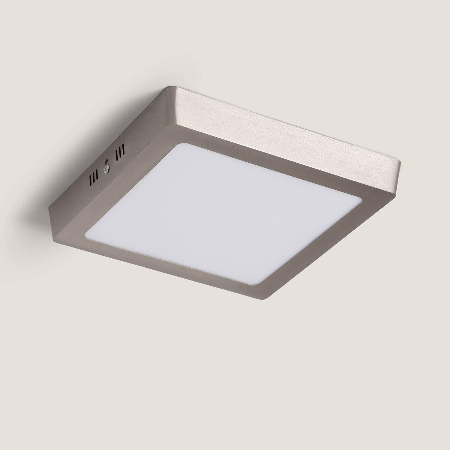 Plafonnier LED Carré Métal 18W Argenté 225x225 mm – Image 3