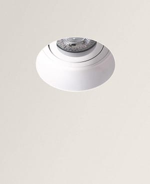 Collerette Downlight Intégration Plâtre/Placo Ronde pour Ampoule LED GU10 Coupe Ø90 mm Trimless