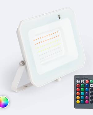Projecteur LED 50W IP65 RGBW avec Télécommande IR