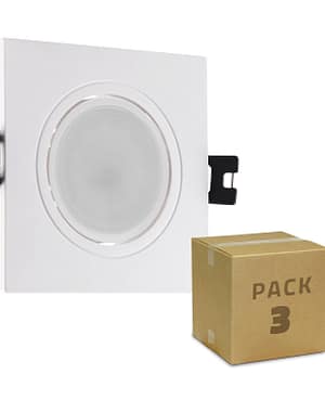 Pack de 3 Spots Downlight GU10 6W Coupe Ø 75-85mm
