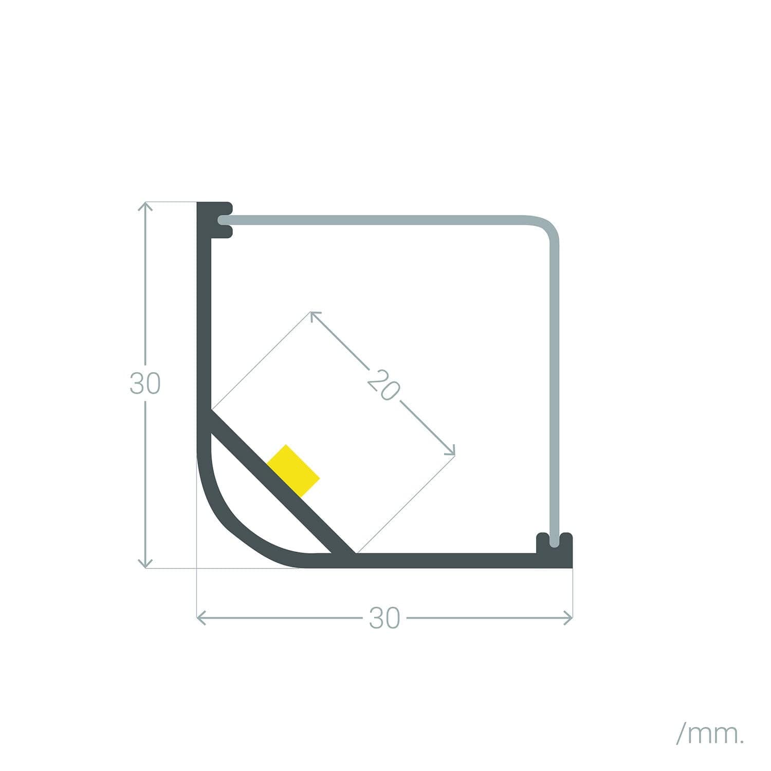 Profilé Aluminium Angle Triangulaire 2m pour Ruban LED jusqu'à 20mm – Image 2