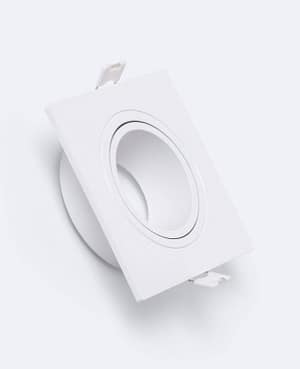 Collerette Downlight Carrée Blanche pour Ampoule LED GU10 / GU5.3 Coupe 75x75 mm