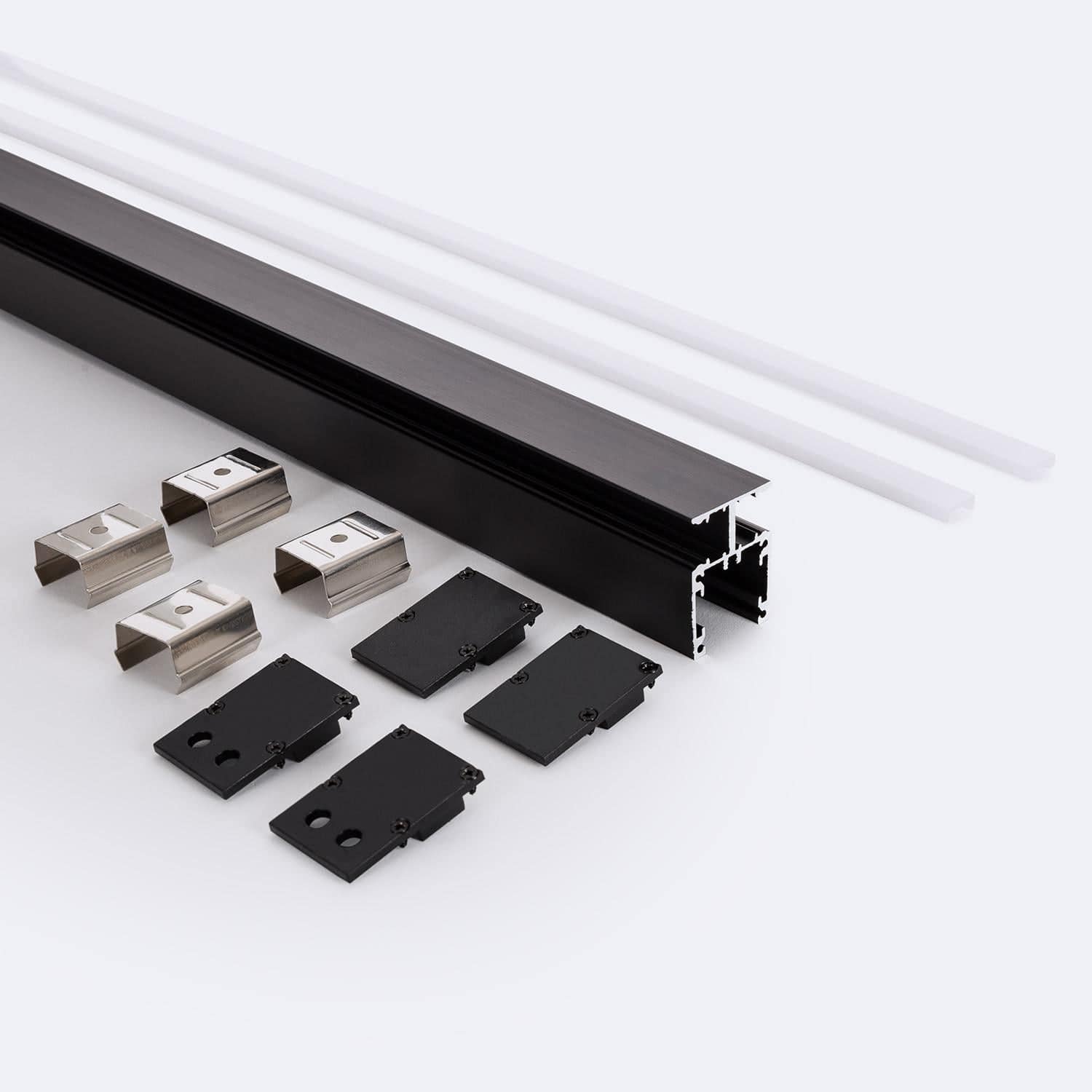 Profilé Aluminium En Saillie Double Moulure 2 m Noir pour Rubans LED jusqu'à 10 mm – Image 3