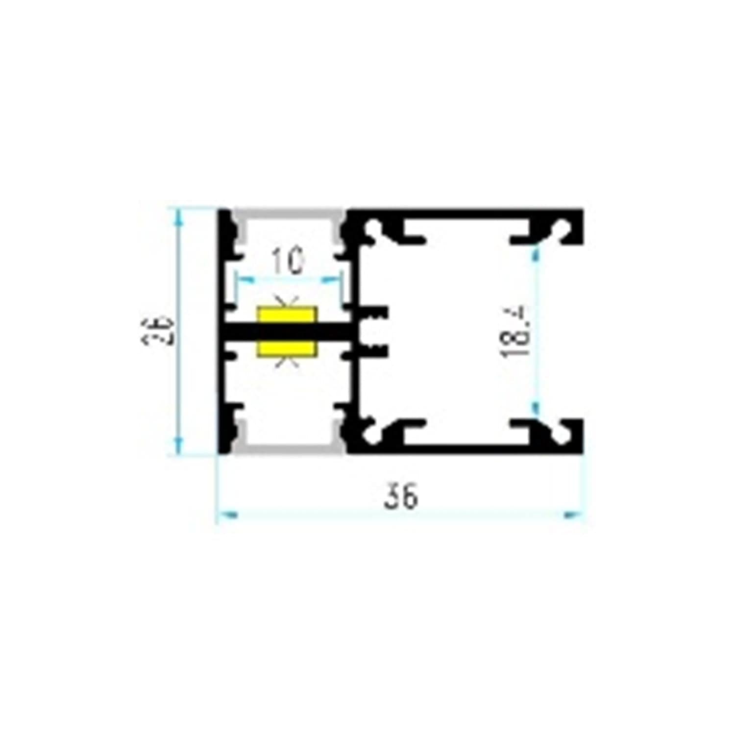 Profilé Aluminium En Saillie Double Moulure 2 m Noir pour Rubans LED jusqu'à 10 mm – Image 5
