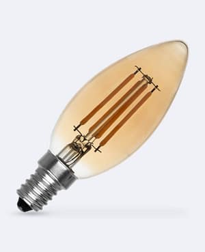 Ampoule LED Filament E14 4W 470 lm C35 Bougie Gold