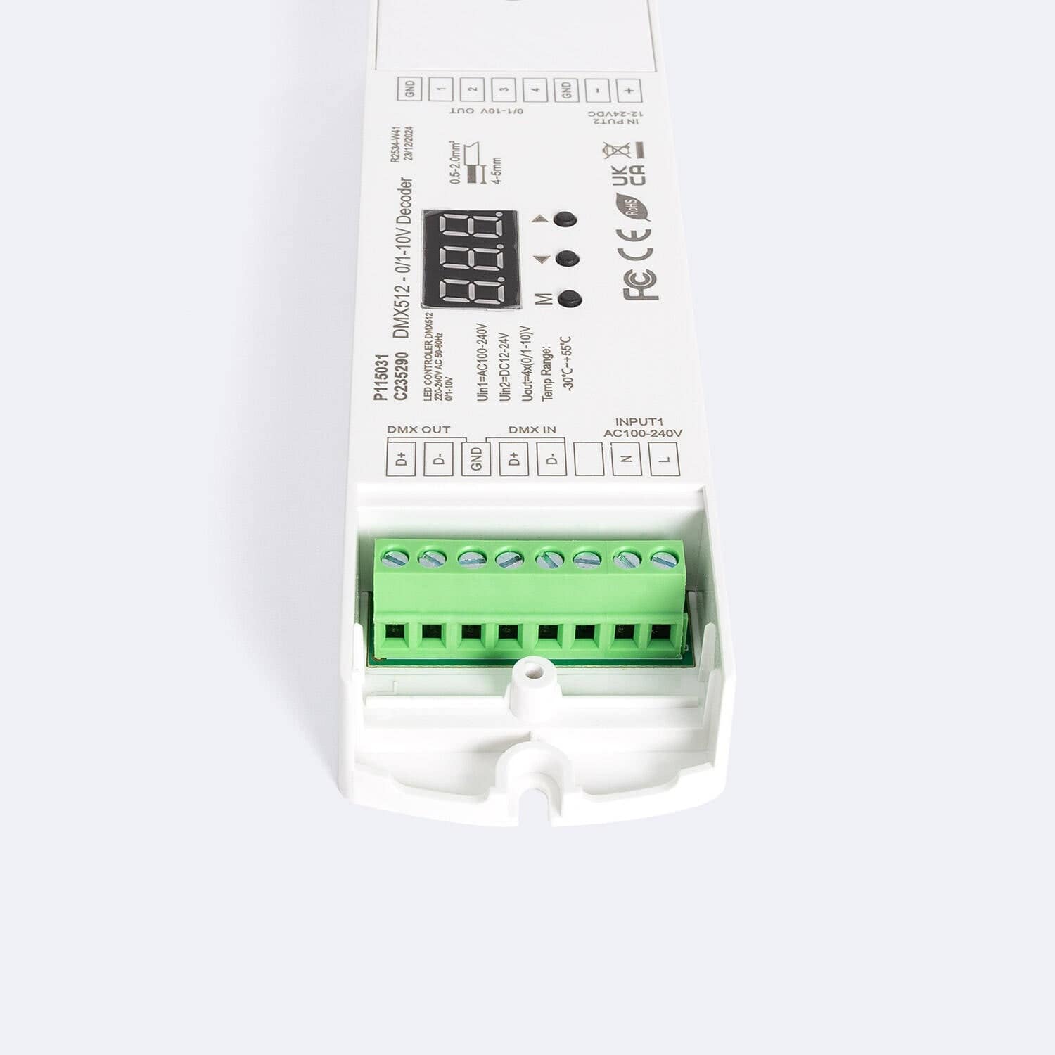 Décodeur DMX512 à 0/1-10 V 4 canaux avec RDM SKYDANCE DL-L pour Rail DIN – Image 2