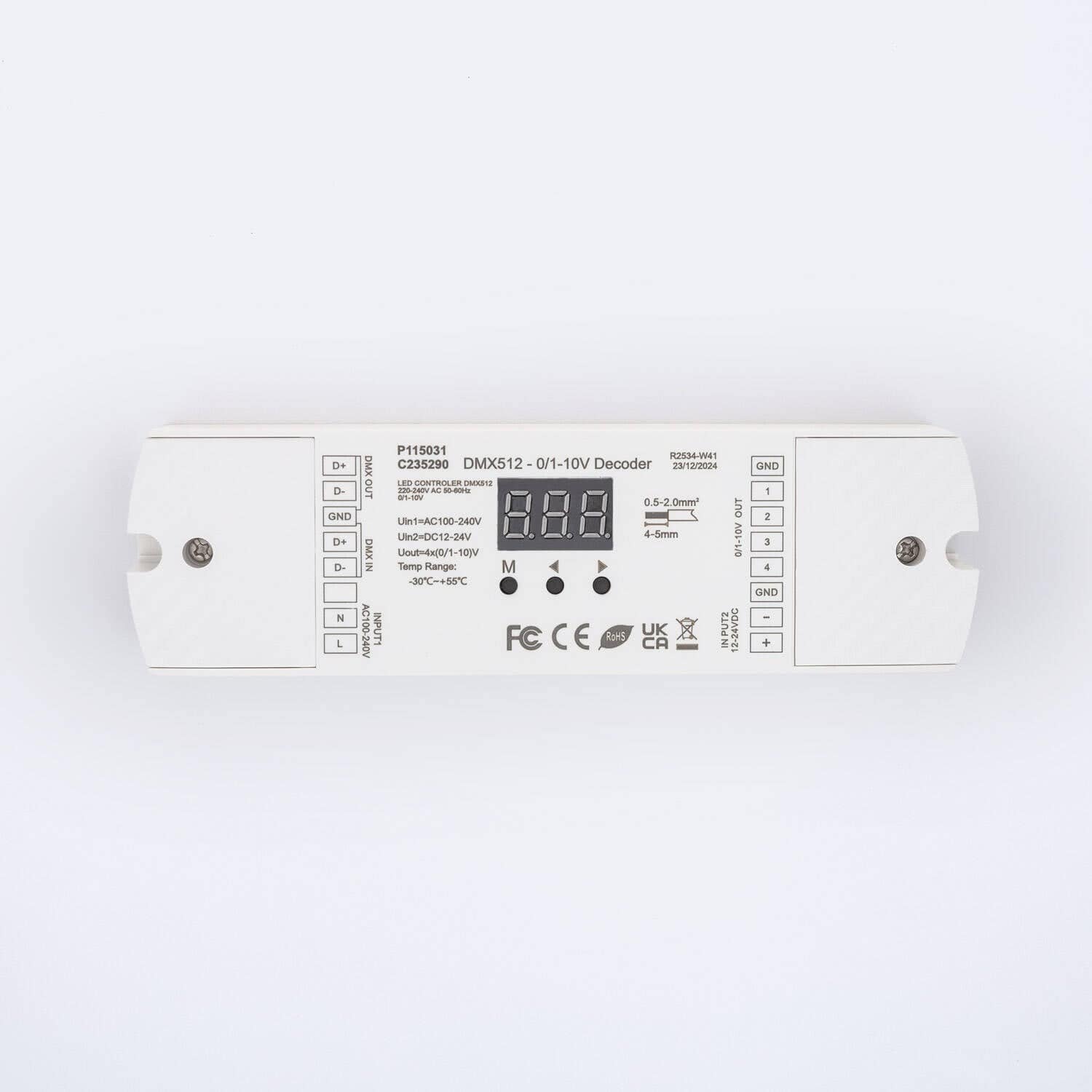 Décodeur DMX512 à 0/1-10 V 4 canaux avec RDM SKYDANCE DL-L pour Rail DIN – Image 4