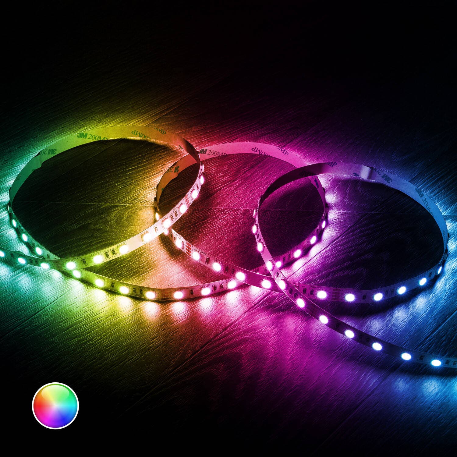 Ruban LED 24V DC 60LED/m RGB 5m IP20 Largeur 10mm Coupe tous les 10cm – Image 3