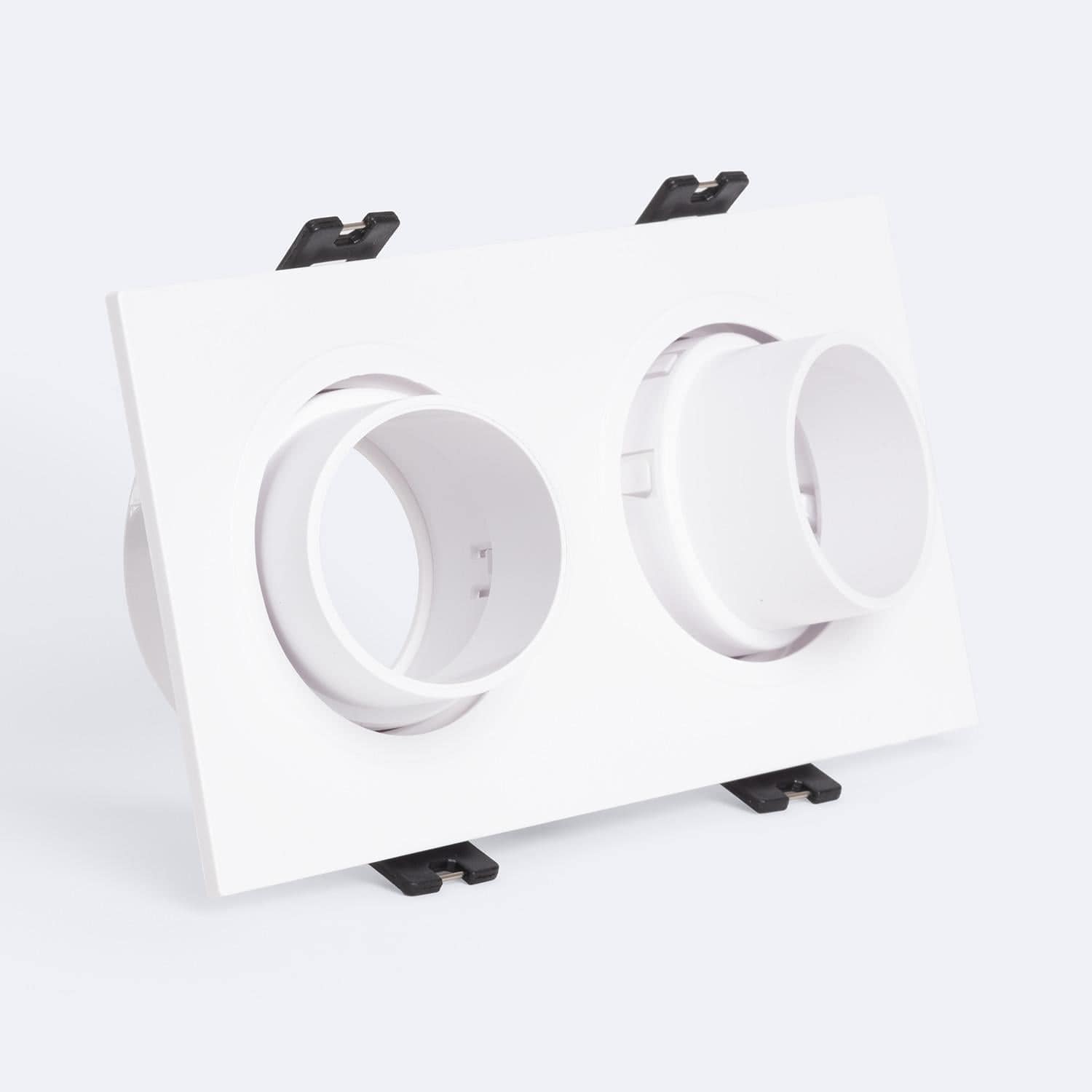 Collerette Downlight Carré Orientable Faible UGR pour deux Ampoules LED GU10 / GU5.3 Taille 75x150 mm Suefix
