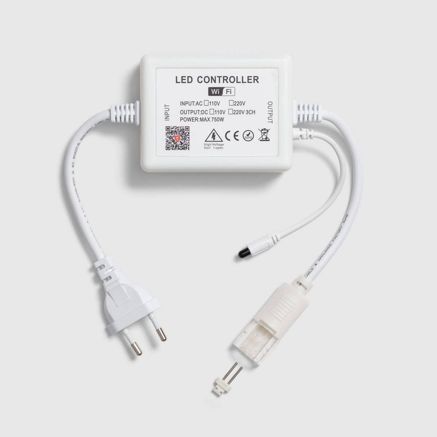 Contrôleur Variateur WiFi pour Ruban LED Monochrome avec Télécommande RF
