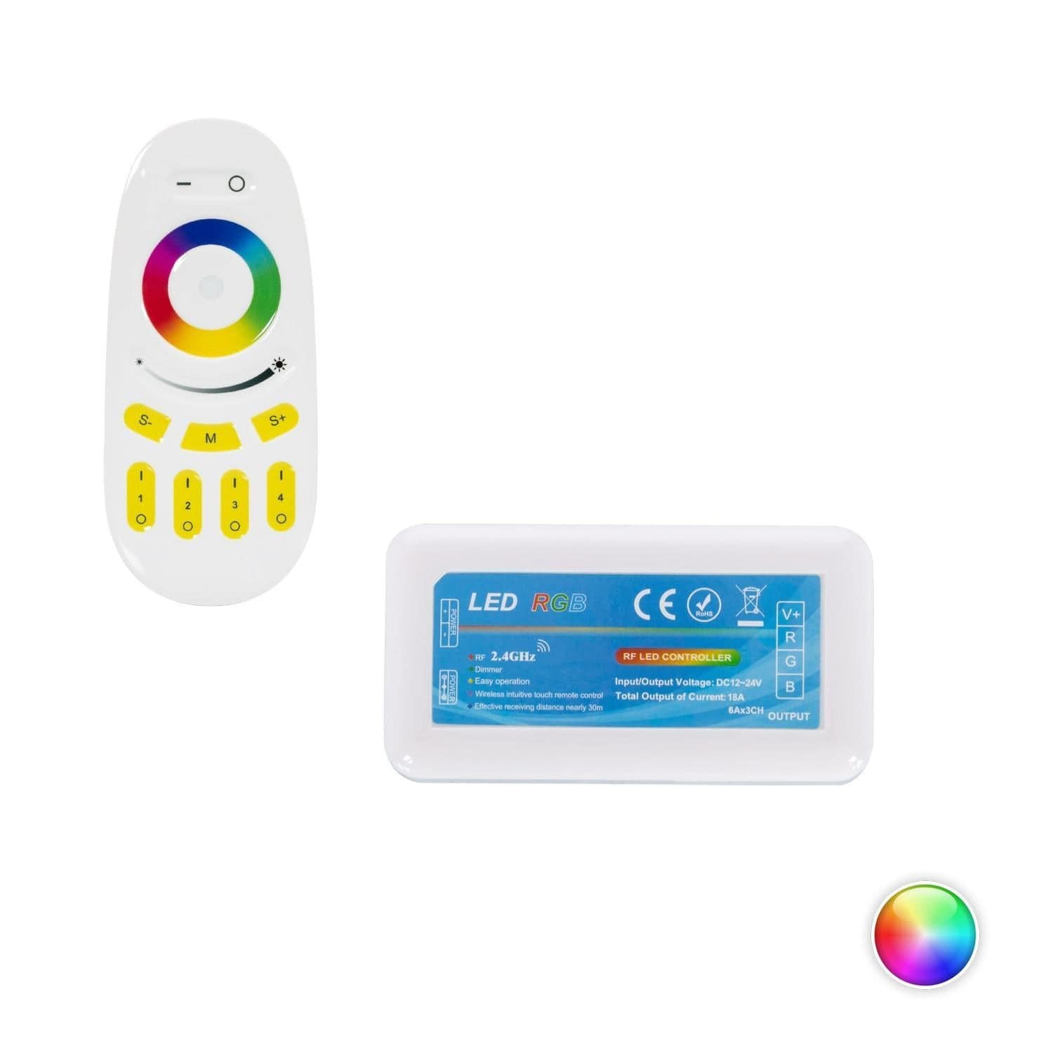 Contrôleur RGB 12/24V DC avec Télécommande RF 4 Zones – Image 3