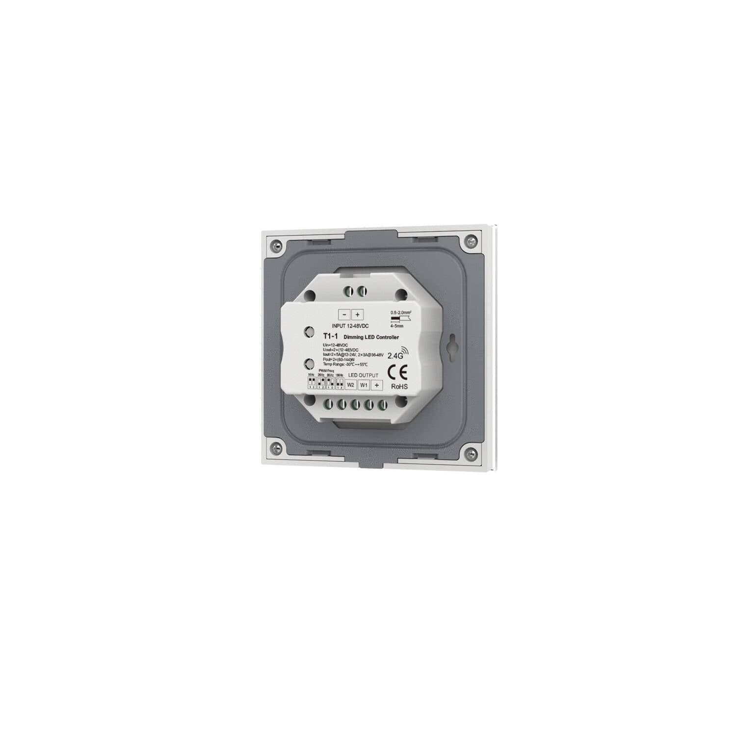 Contrôleur Ruban LED Monochrome 12-24-48V Encastrable Tactile SKYDANCE T1-1 Compatible avec Télécommande R – Image 6