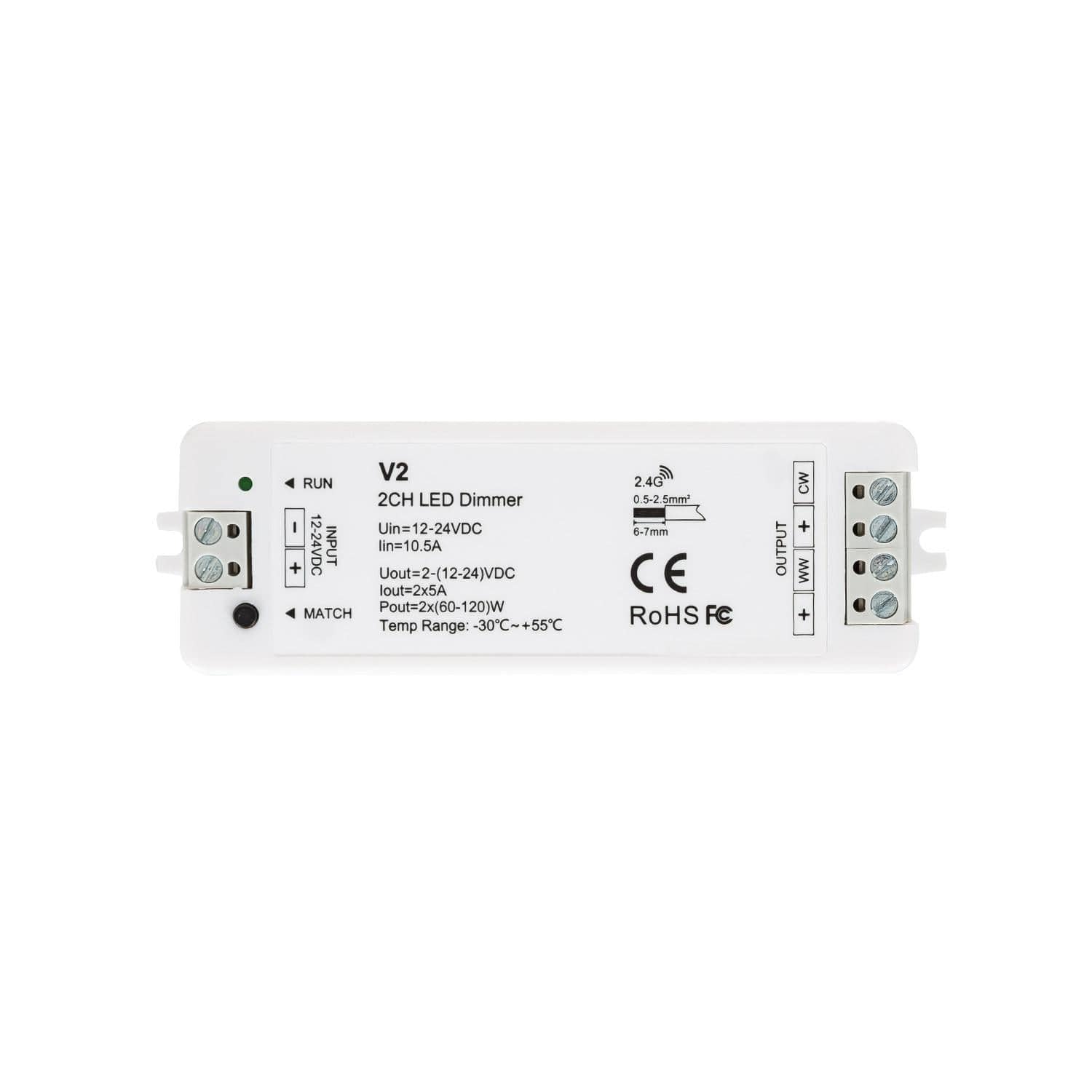 Contrôleur Ruban LED CCT 12/24V SKYDANCE V2 Compatible avec Télécommande RF