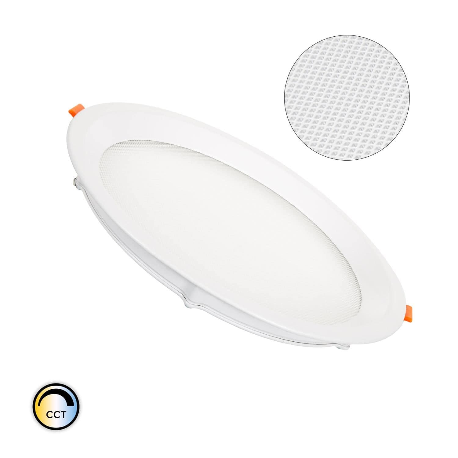 Dalle LED 20W Ronde CCT Sélectionnable Microprismatique LIFUD Coupe Ø 205 mm