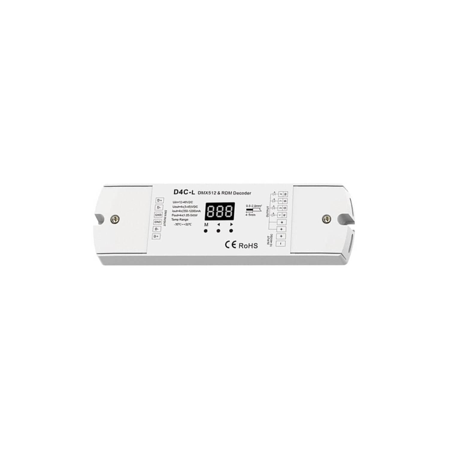 Décodeur DMX512 et RDM 4 Canaux pour Modules LED 350-1200mA SKYDANCE D4C-L