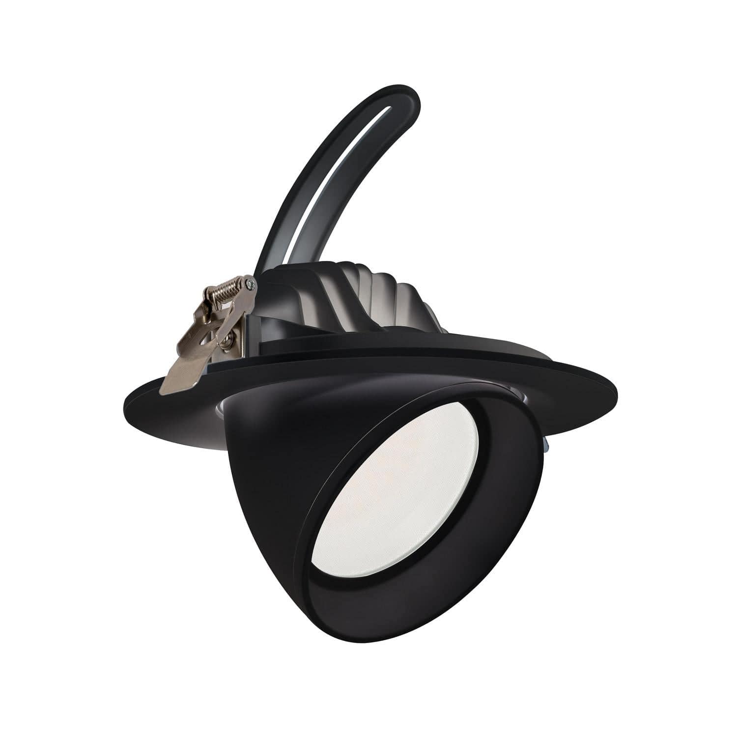 Downlight LED 38W Rond Orientable Chip OSRAM CCT Sélectionnable 120 lm/W LIFUD Coupe Ø 160 mm Noir