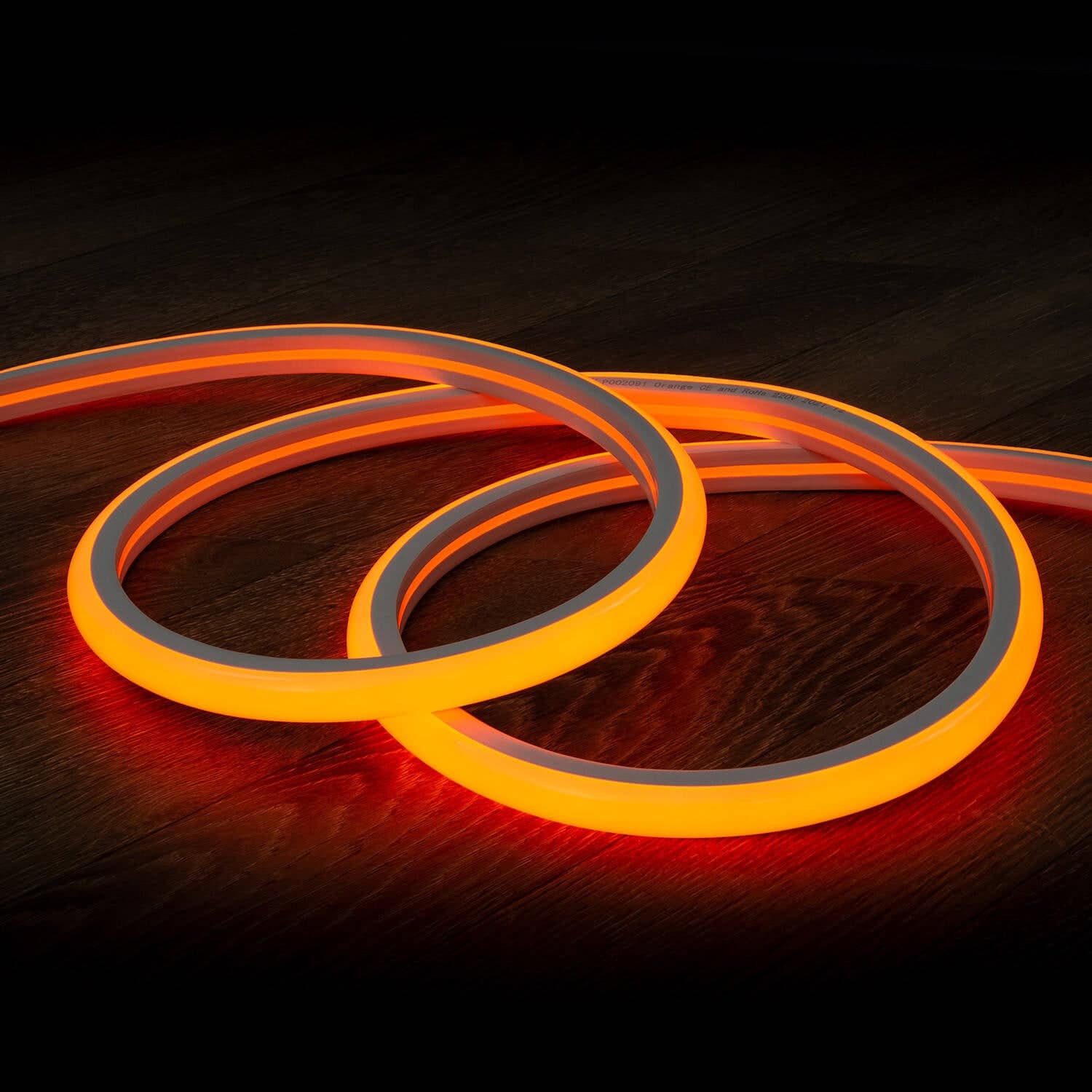 Ruban LED Néon Dimmable 220V Orange Semi-Circulaire 180 7.5W/m Coupe 100cm IP67 Sur mesure