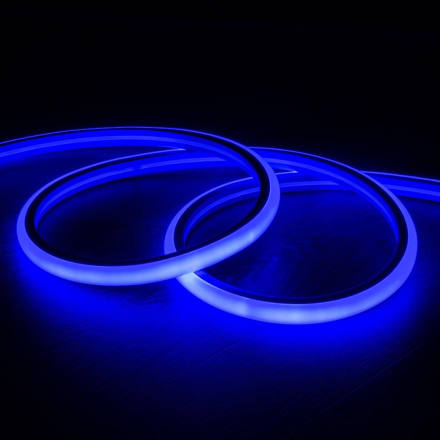 Ruban LED Néon Dimmable 220V Bleu Semi-Circulaire 180º 7.5W/m Coupe 100cm IP67 Sur mesure