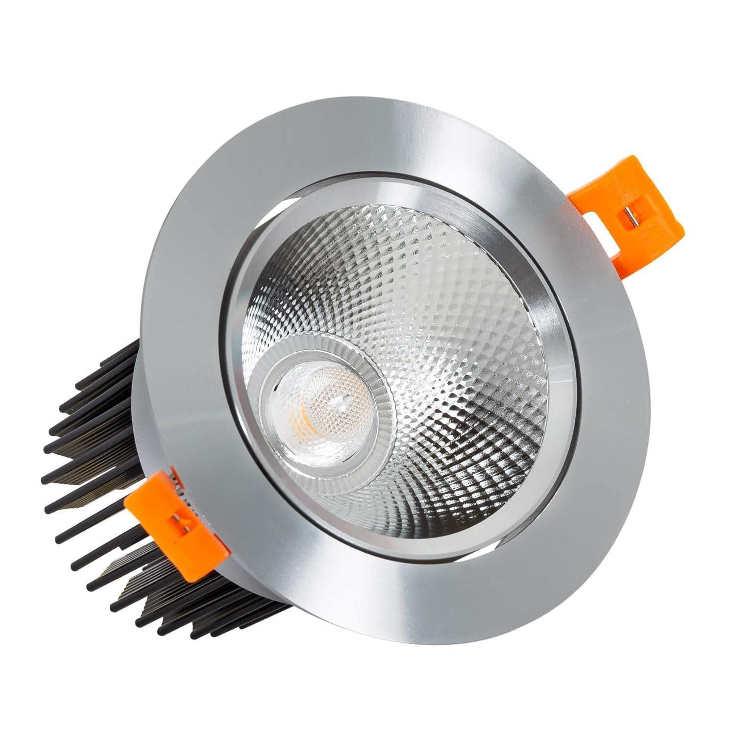 Spot Downlight LED 15W Rond COB CRI90 Coupe Ø 90 mm Argentée – Image 4