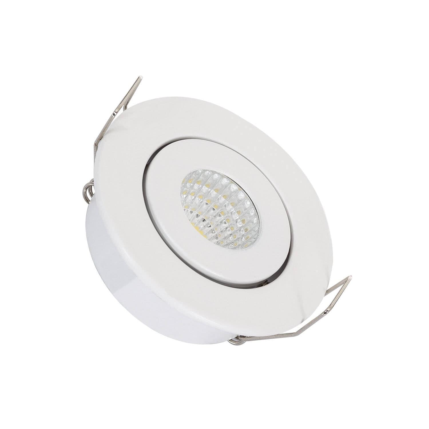 Spot LED Downlight COB 1W Orientable Rond Blanc Coupe Ø 44mm