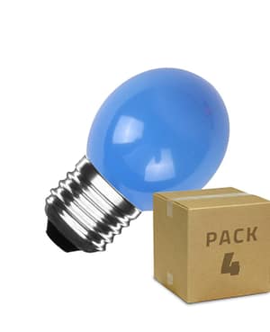 Pack 4 Ampoules LED E27 3W 300 lm G45 Bleu