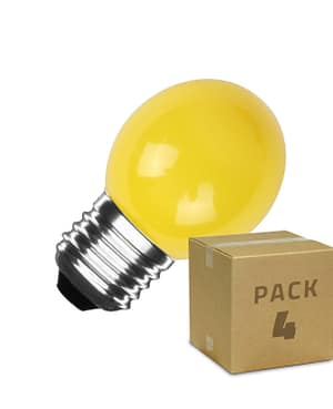 Pack 4 Ampoules LED E27 3W 300 lm G45 Jaune