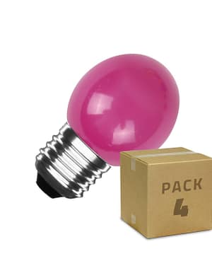 Pack 4 Ampoules LED E27 3W 300 lm G45 Rose