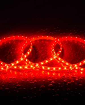 Ruban LED 220V SMD2835 60LED/m Rouge IP65 Largeur 12mm Coupe tous les 100cm