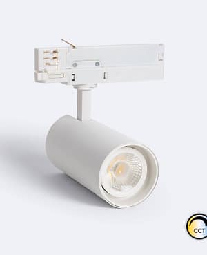 Spot LED sur Rail Triphasé 30W Fasano Dimmable CCT Sélectionnable Blanc