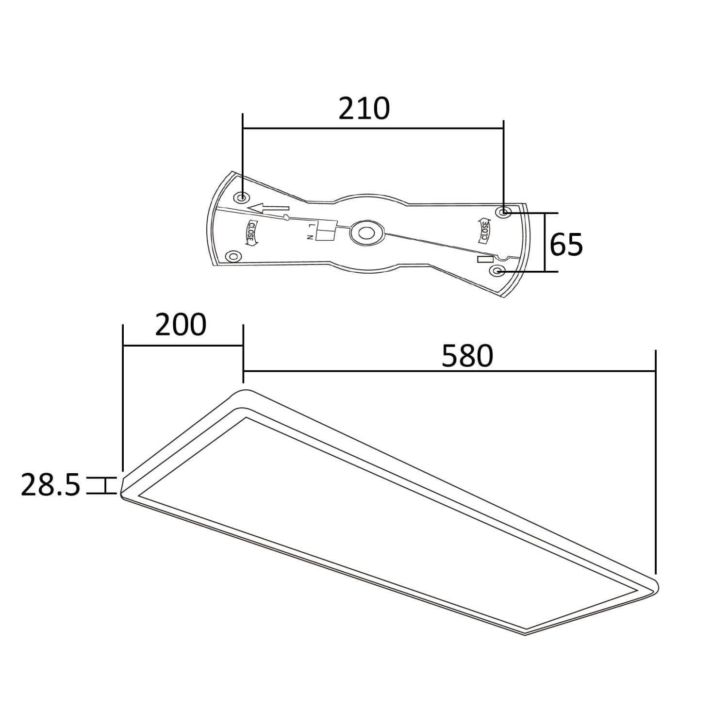 Plafonnier LED Rectangulaire SwitchCCT Sélectionnable 24W Double Face 580x200 mm – Image 8
