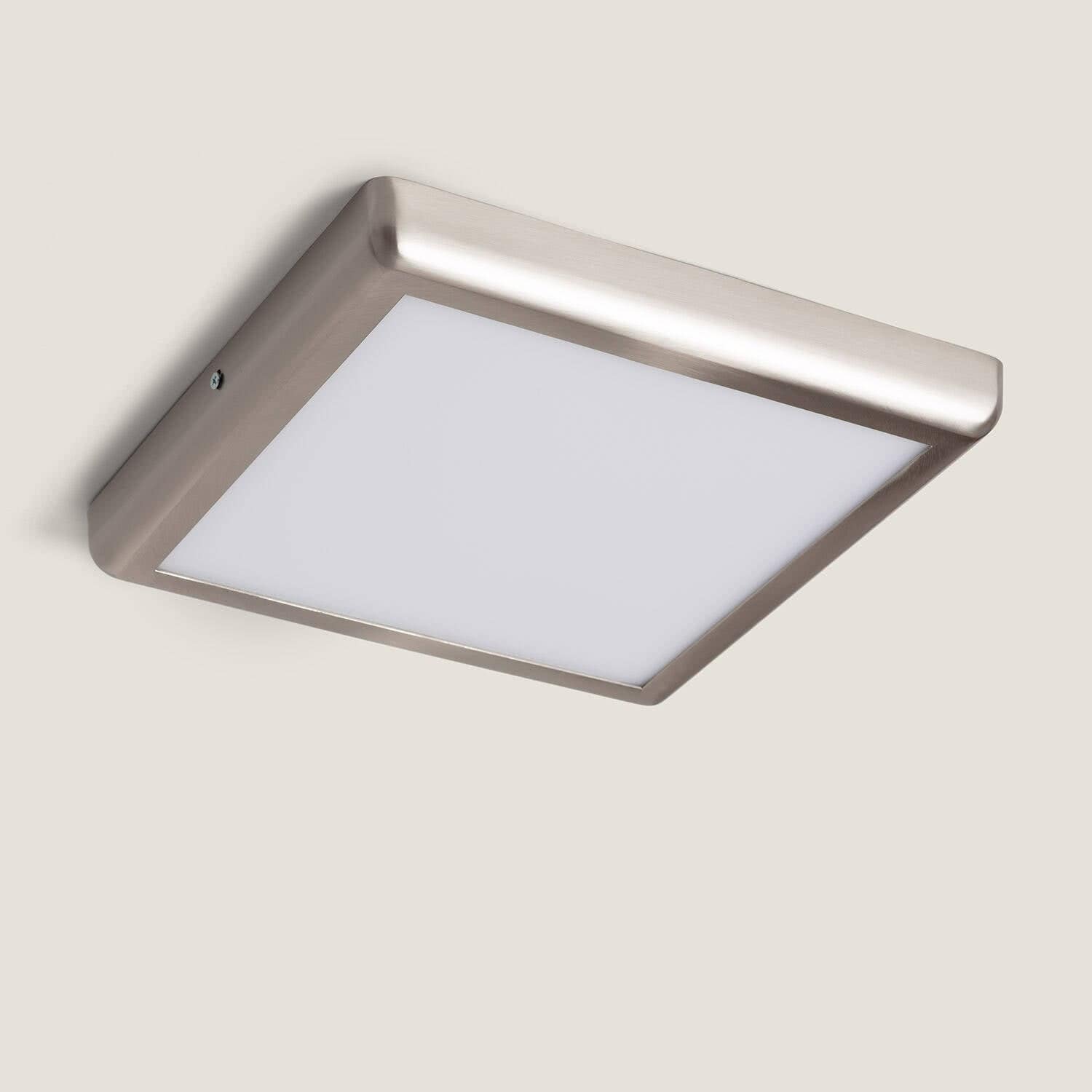 Plafonnier LED Carré 24W Métal Design Silver 300x300mm