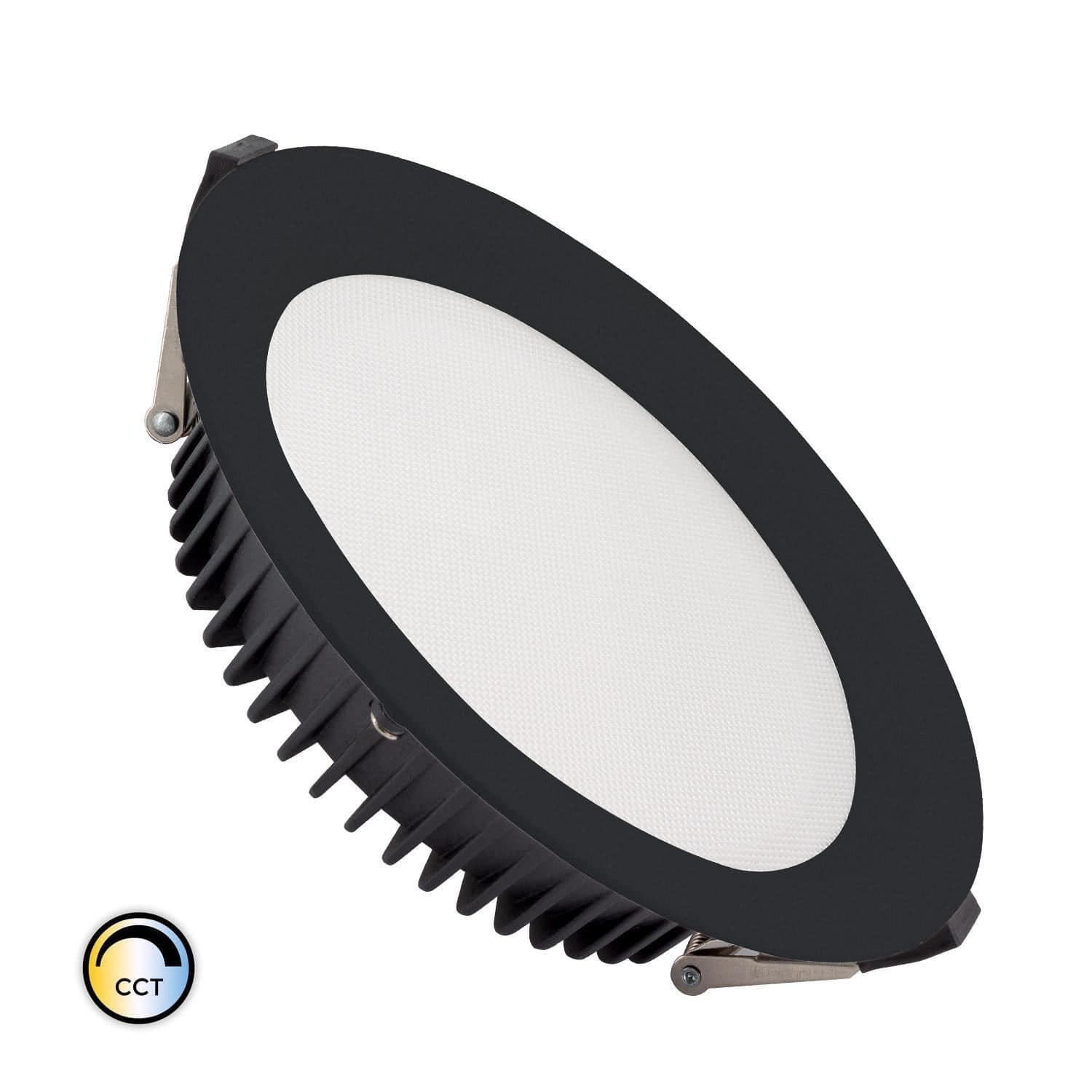 Downlight LED 40W Rond SAMSUNG AERO CCT Sélectionnable 130 lm/W Microprismatique LIFUD Coupe Ø 200 mm Noir