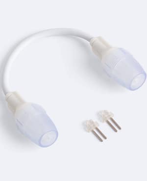Connecteur Double avec Câble pour Ruban LED 220V AC SMD2835 IP65 Largeur 12mm