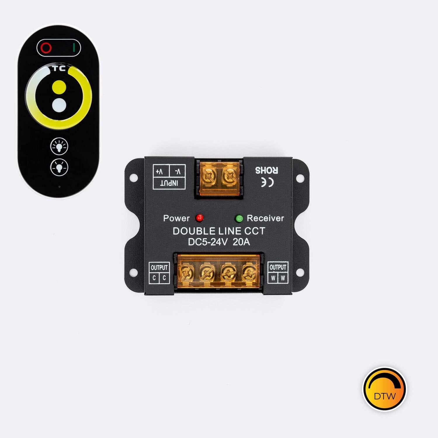 Contrôleur Variateur 24V DC + Télécommande RF Par Dim To Warm