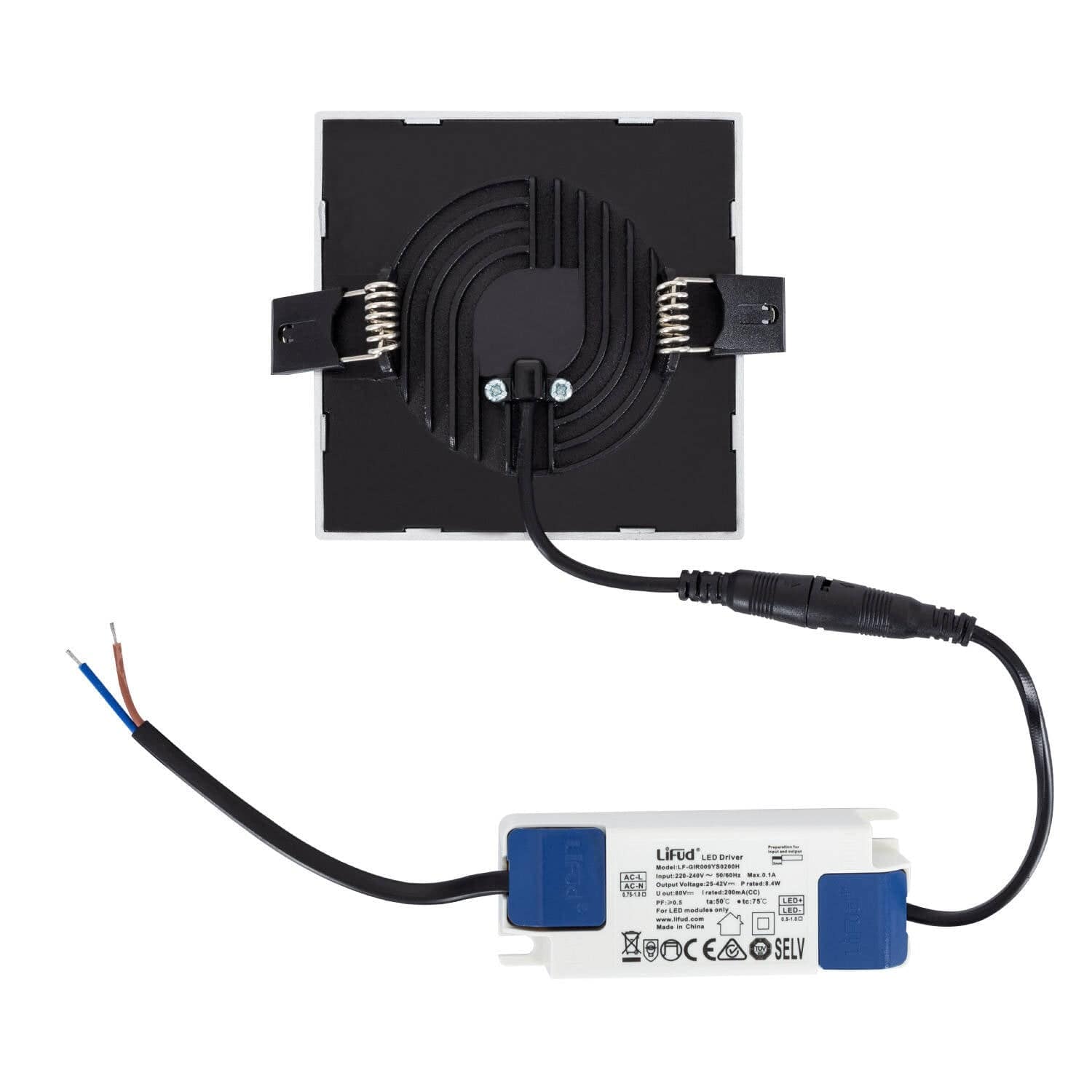 Dalle LED 8W Carrée High Lumen LIFUD Coupe Ø 75mm Argentée – Image 7