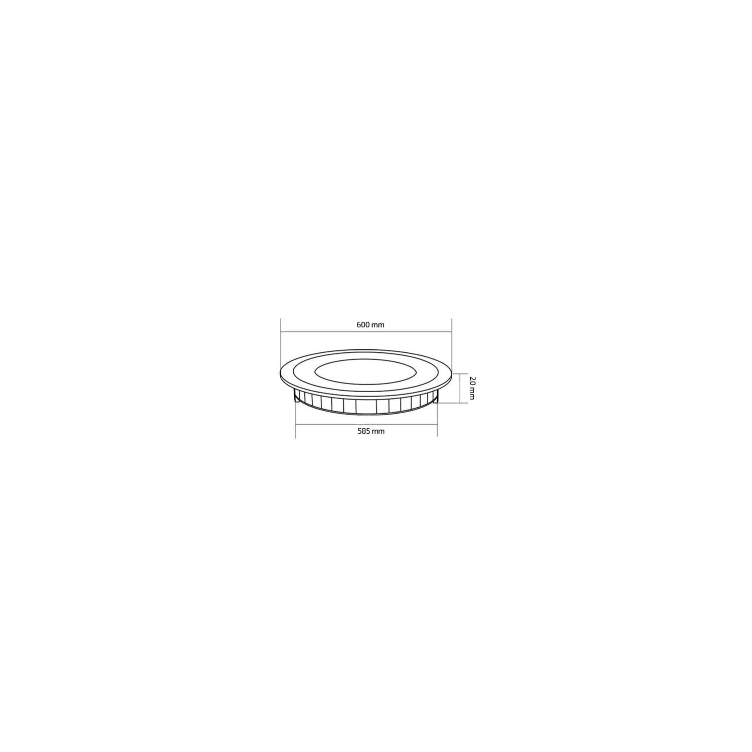 Dalle LED 48W Ronde Extra-Plate Coupe Ø 585 mm – Image 5