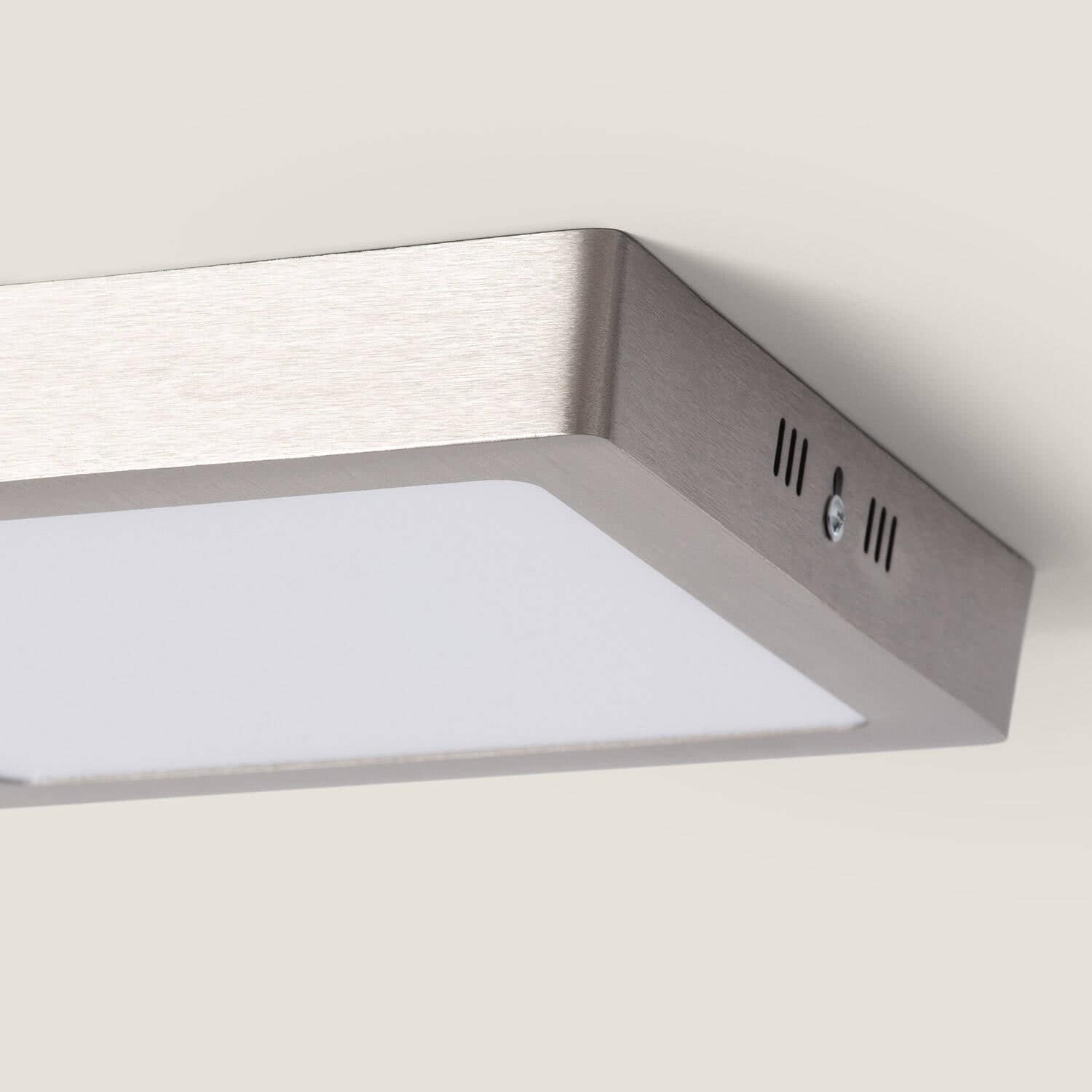 Plafonnier LED Carré Métal 18W Argenté 225x225 mm – Image 8