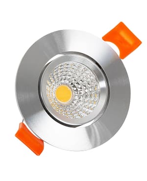 Spot Downlight LED 5W Rond COB CRI90 Coupe Ø 55 mm Argentée