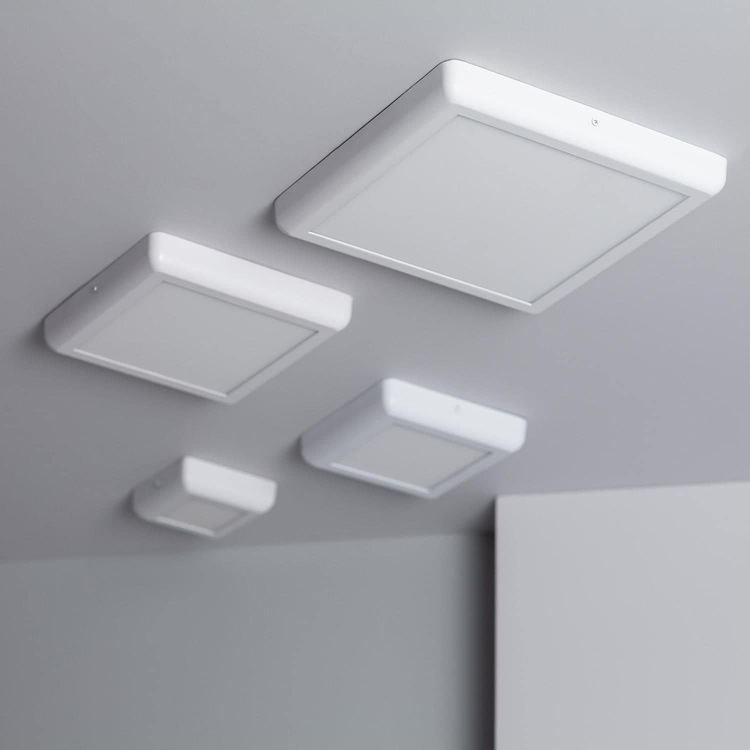 Plafonnier LED Métal Carré Design 24W Métal 300x300 mm White – Image 8